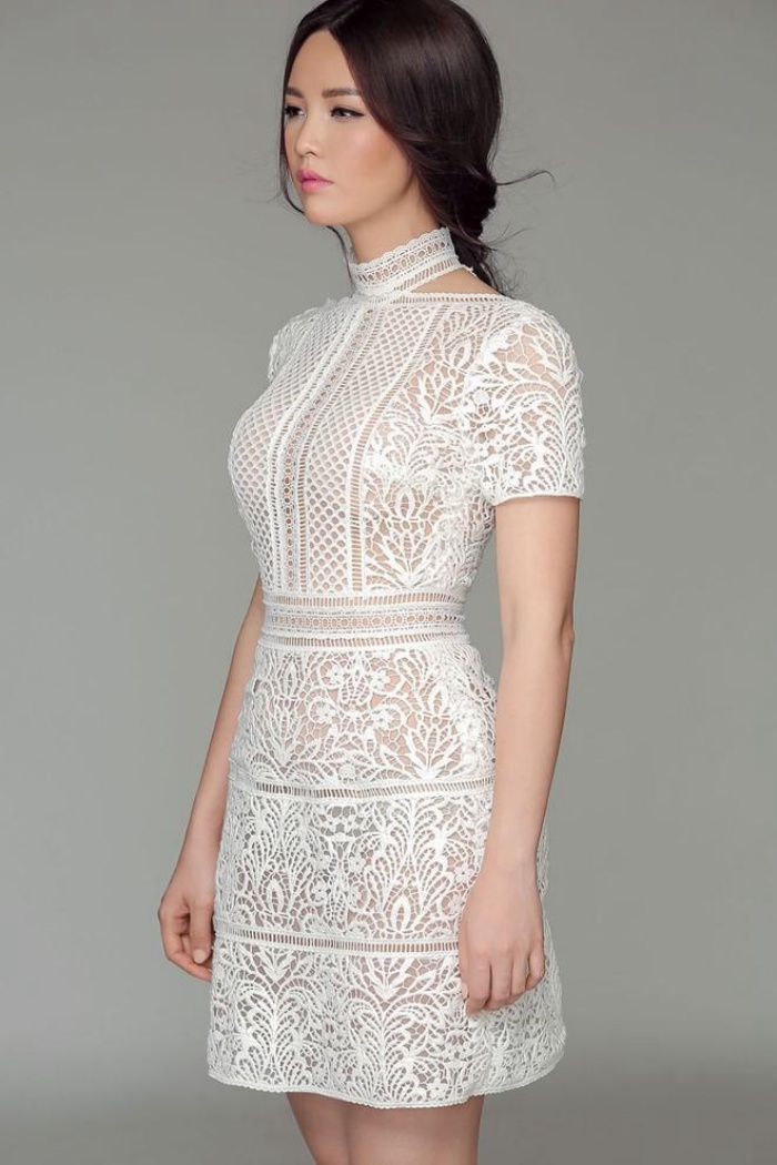 Vải ren thoáng mát, dễ chịu nên  được ứng dụng nhiều nhất trong ngành may mặc. 