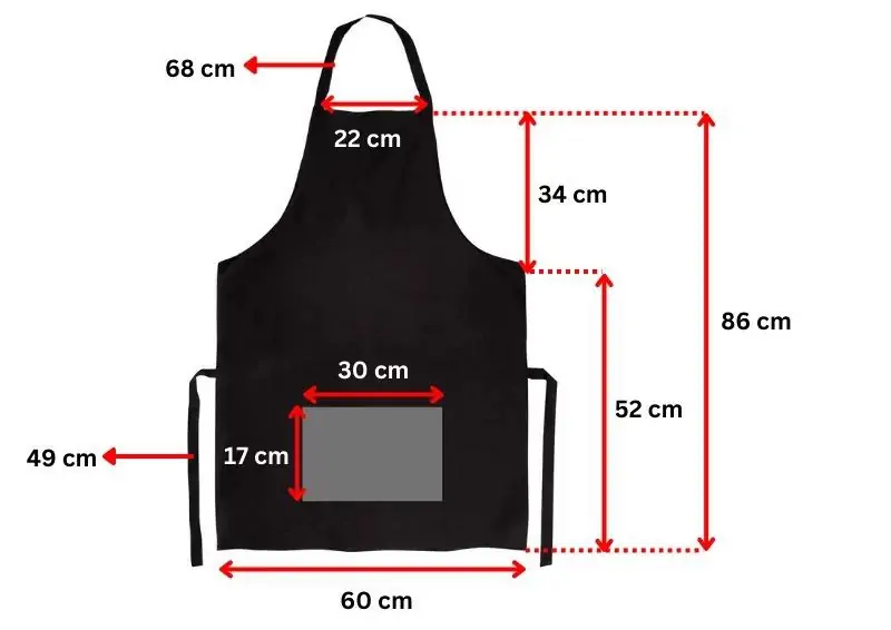 Kích thước yêu cầu khi may tạp dề