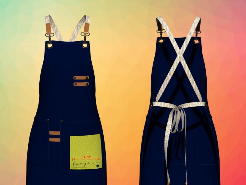 Tạp dề dài kết hợp dây đeo hình chữ X