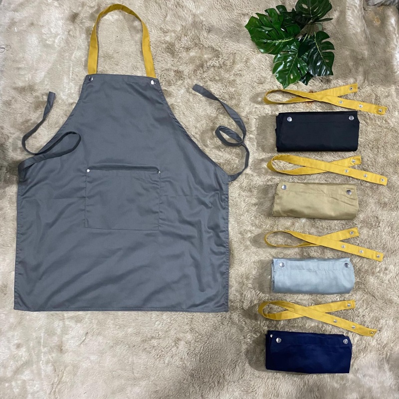 tạp dề đồng phục quán cafe may sẵn