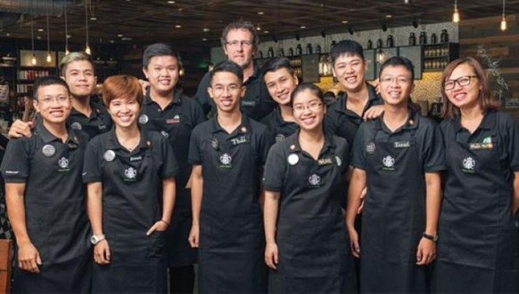 Tạp dề đồng phục quán cafe