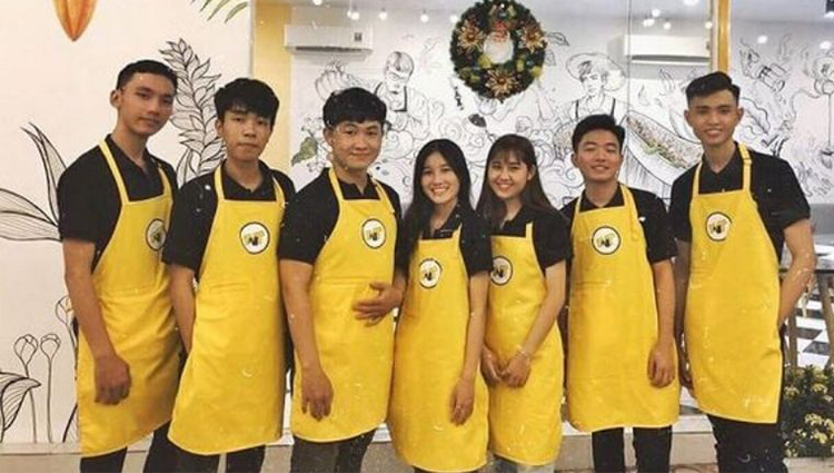 Tạp dề đồng phục quán cafe