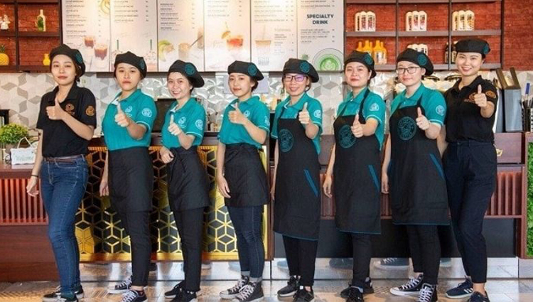 Tạp dề đồng phục quán cafe